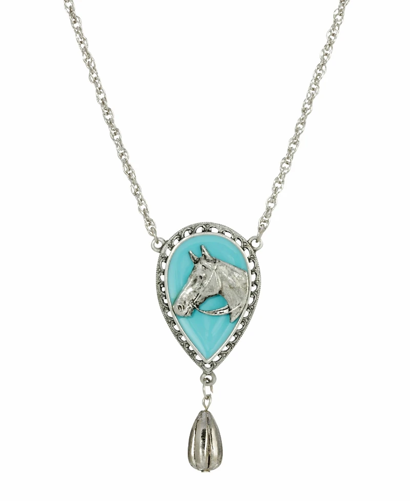 Women's Enamel Horse Head Necklace