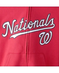 Big Boys Red Washington Nationals Team Color Wordmark Full-Zip Hoodie