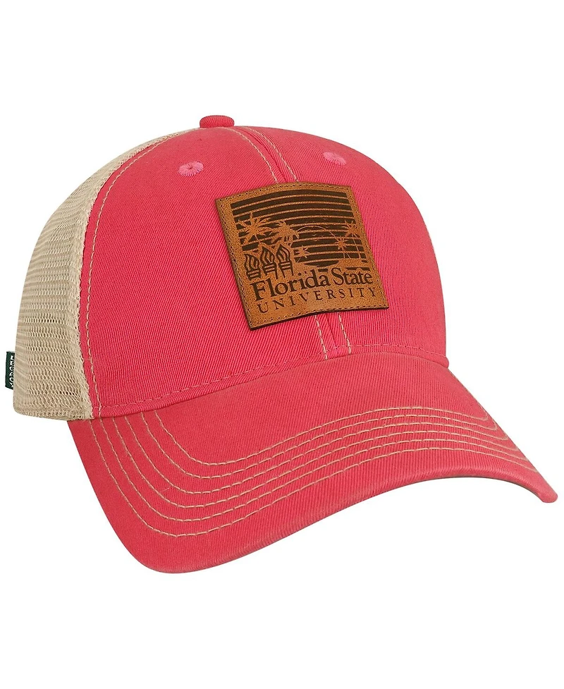 Men's League Collegiate Wear Pink Florida State Seminoles Beach Club Palms Trucker Snapback Adjustable Hat