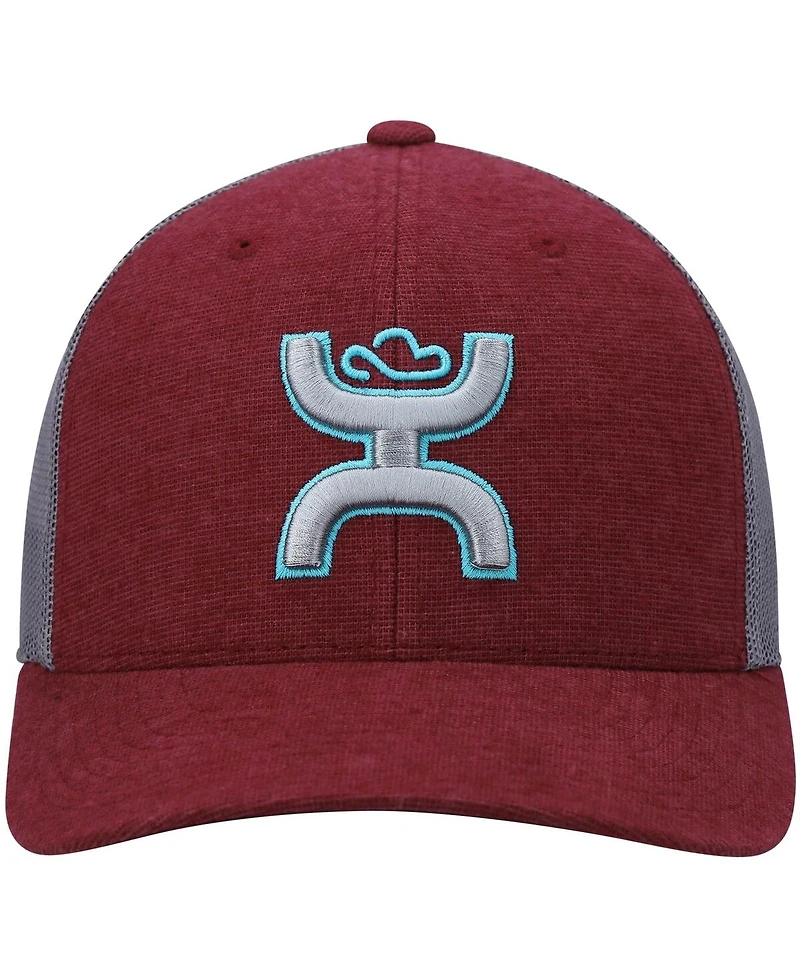 Men's Hooey Maroon, Gray Sterling Trucker Snapback Hat