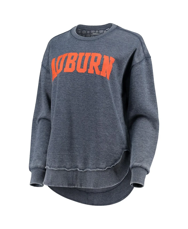 Women's Pressbox Navy Auburn Tigers Vintage-Like Wash Pullover Sweatshirt