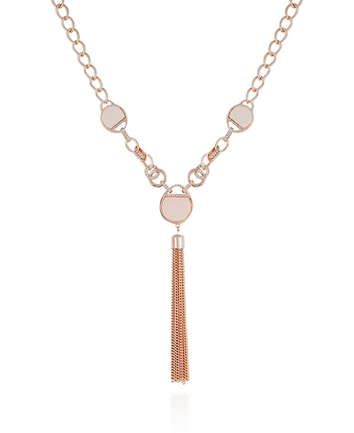 T Tahari Crystal Stone Tassel Necklace