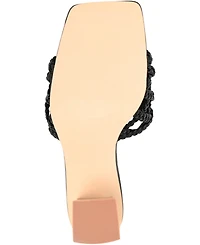 Journee Collection Women's Evvie Braided Block Heel Sandals