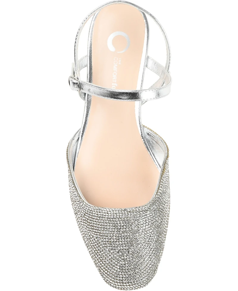 Journee Collection Women's Nysha Rhinestone Flats
