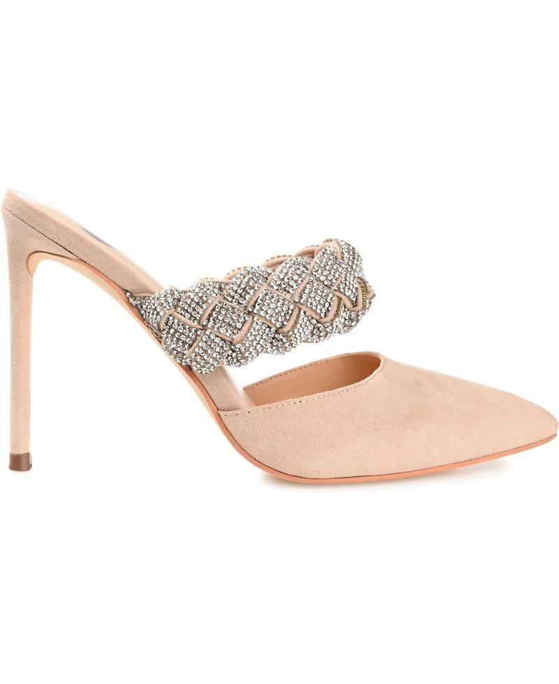 Journee Collection Women's Hazzl Braided Rhinestone Stilettos