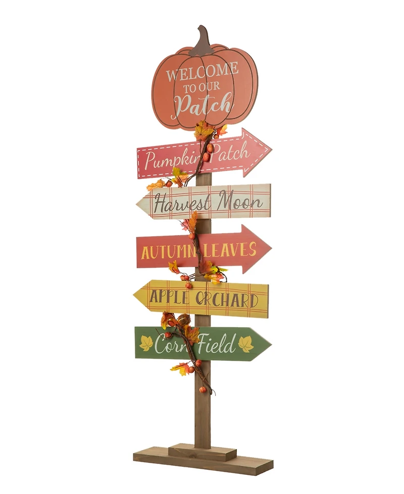 Glitzhome Fall Pumpkin Patch Porch Sign, 42.50"
