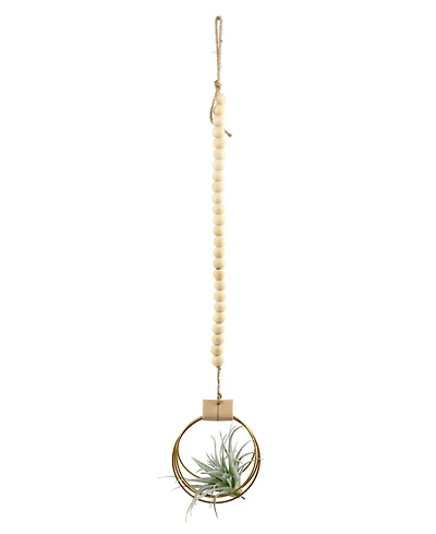 Flora Bunda Wood Beads Airplant Hanger, 29"