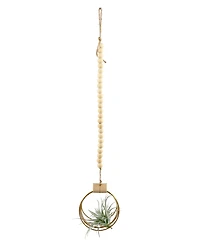 Flora Bunda Wood Beads Airplant Hanger, 29"