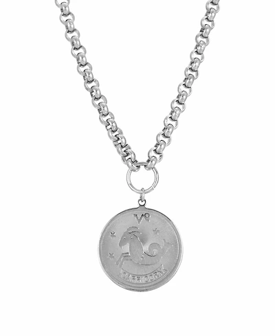 Women's Round Capricorn Pendant Necklace