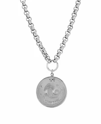 Women's Round Capricorn Pendant Necklace