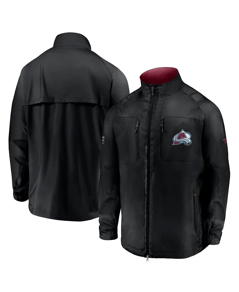 Men's Fanatics Black Colorado Avalanche Authentic Pro Locker Room Rink Raglan Full-Zip Jacket