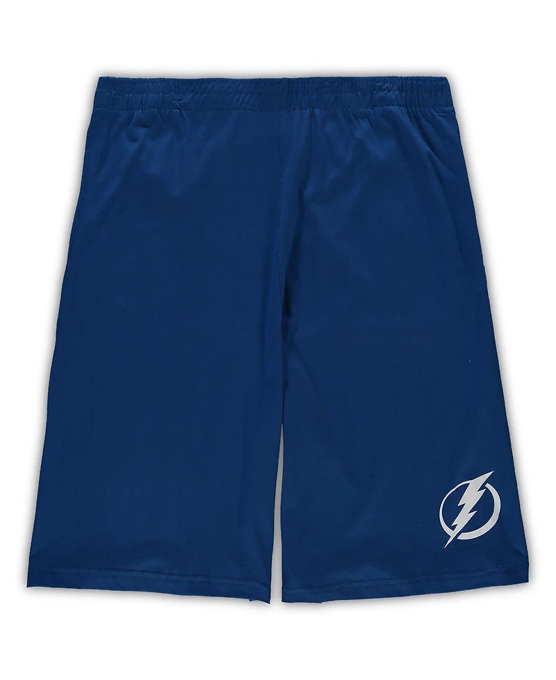 Men's Concepts Sport Blue, Heathered Charcoal Tampa Bay Lightning Big and Tall T-shirt Shorts Sleep Set