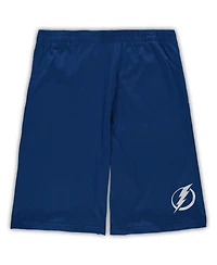 Men's Concepts Sport Blue, Heathered Charcoal Tampa Bay Lightning Big and Tall T-shirt Shorts Sleep Set