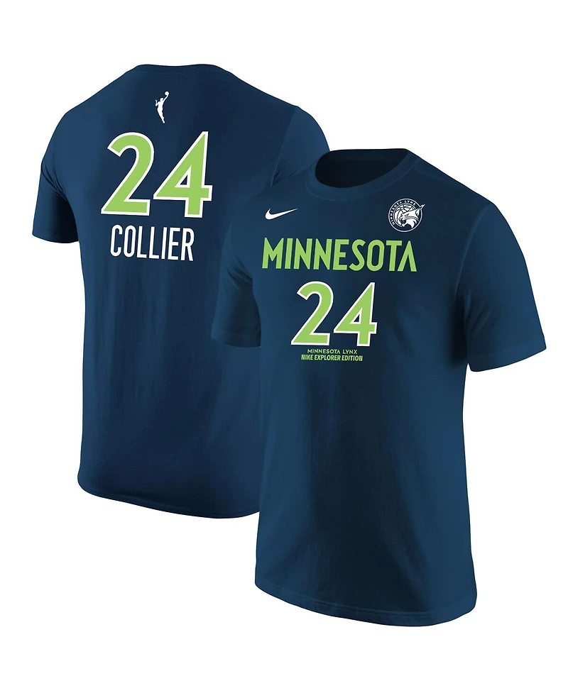 Men's Nike Napheesa Collier Navy Minnesota Lynx Explorer Edition Name Number T-shirt