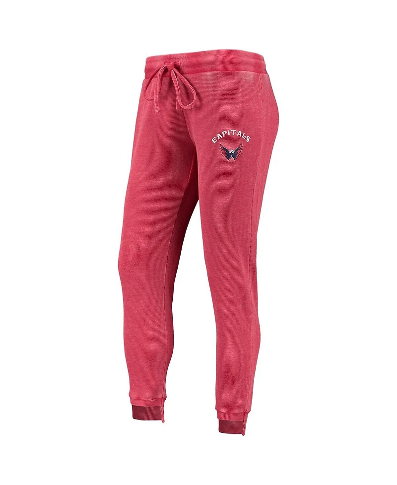 Women's Concepts Sport Red, White Washington Capitals Resurgence Slub Burnout Raglan T-shirt and Joggers Sleep Set