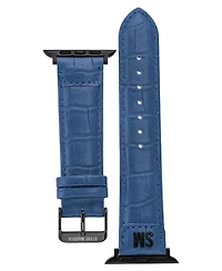 Steve Madden Women's Blue Crocograin Faux Leather Band designed for Apple Watch 42mm (Series 10) & 38/40/41mm