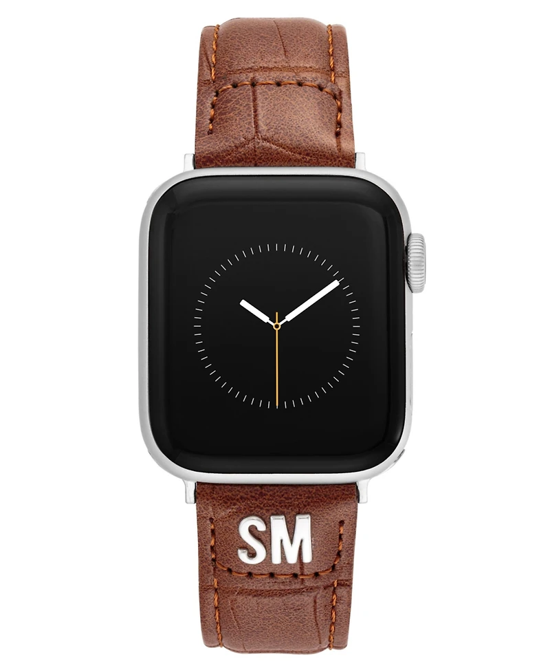 Steve Madden Women's Honey Brown Crocograin Faux Leather Band designed for Apple Watch 42mm (Series 10) & 38/40/41mm