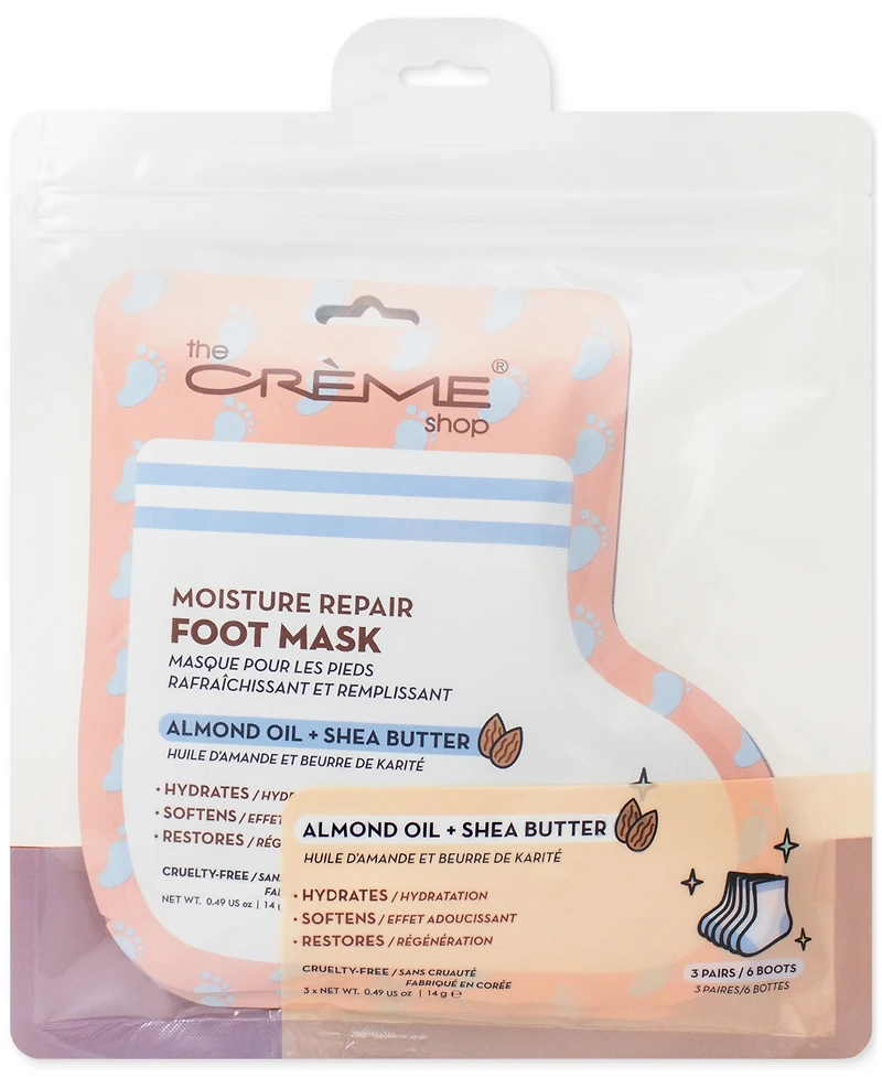 The Creme Shop Moisture Repair Foot Mask, 3-Pk.