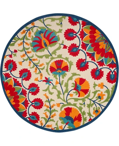 Nourison Home Aloha ALH20 7'10" x 7'10" Round Outdoor Area Rug