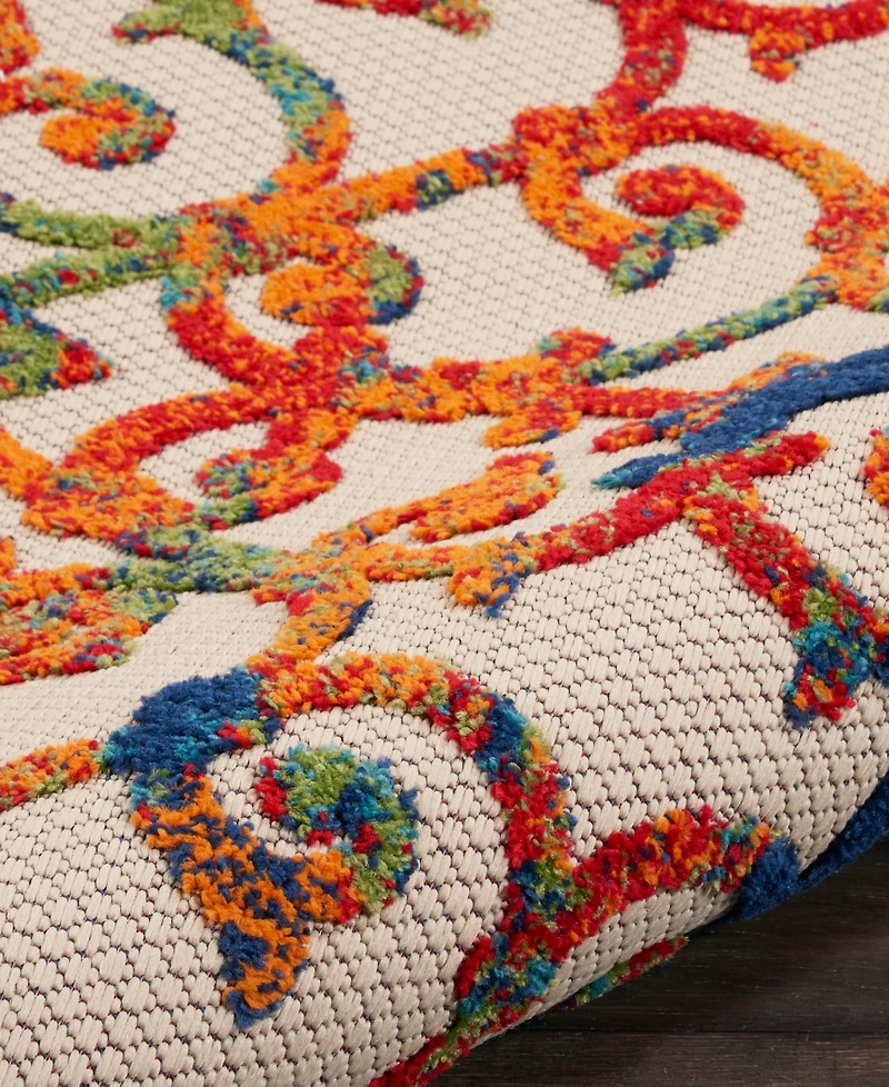 Nourison Home Aloha ALH21 5'3" x 5'3" Round Outdoor Area Rug