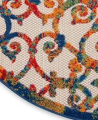 Nourison Home Aloha ALH21 5'3" x 5'3" Round Outdoor Area Rug