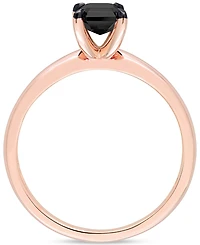 Black Diamond Emerald-Cut Solitaire Engagement Ring (1 ct. t.w.) 14k Rose Gold