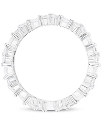 Cubic Zirconia Round & Baguette Eternity Band Sterling Silver