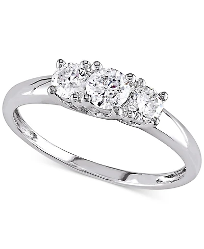 Diamond Three Stone Engagement Ring (1/2 ct. t.w.) 14k White Gold