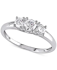 Diamond Three Stone Engagement Ring (1/2 ct. t.w.) 14k White Gold