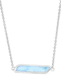 Larimar Parallelogram Bar 18" Pendant Necklace (4 ct. t.w.) in Sterling Silver