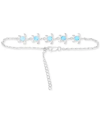 Larimar Turtle Link Bracelet (3/4 ct. t.w.) in Sterling Silver