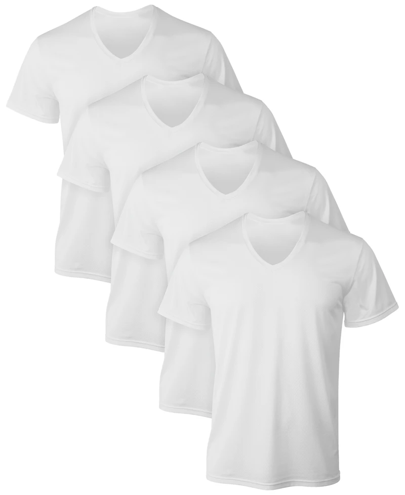 Hanes Men's X-Temp V-Neck Mesh T-Shirts - 4-pk.