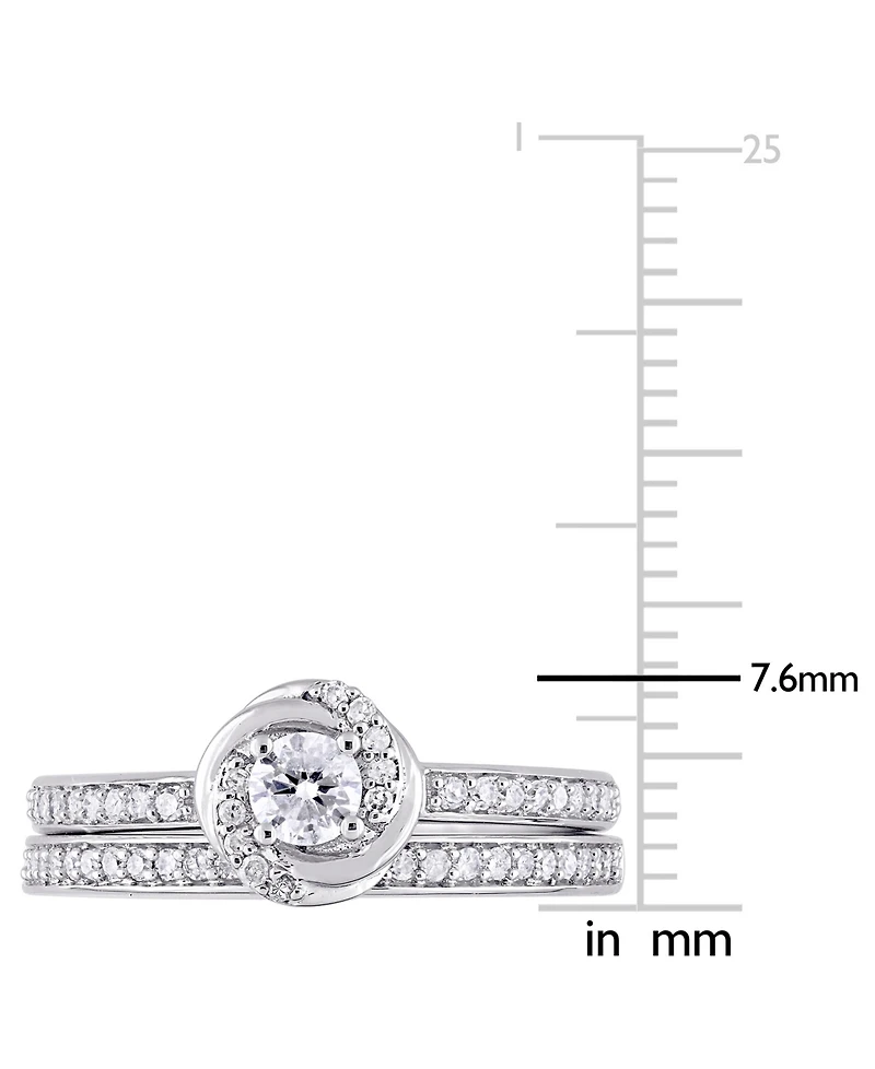 Diamond Swirl Halo Bridal Set (1/2 ct. t.w.) 14k Gold