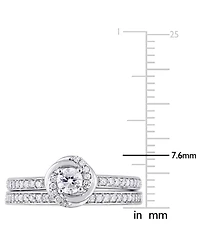 Diamond Swirl Halo Bridal Set (1/2 ct. t.w.) 14k Gold