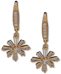 Anne Klein Gold-Tone Cubic Zirconia Starburst Drop Earrings