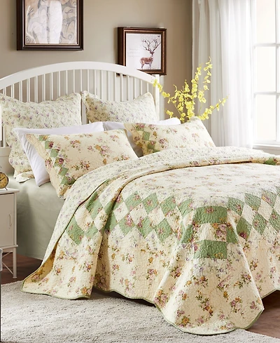 Greenland Home Fashions Bliss 3-Pc. Quilt Set, King