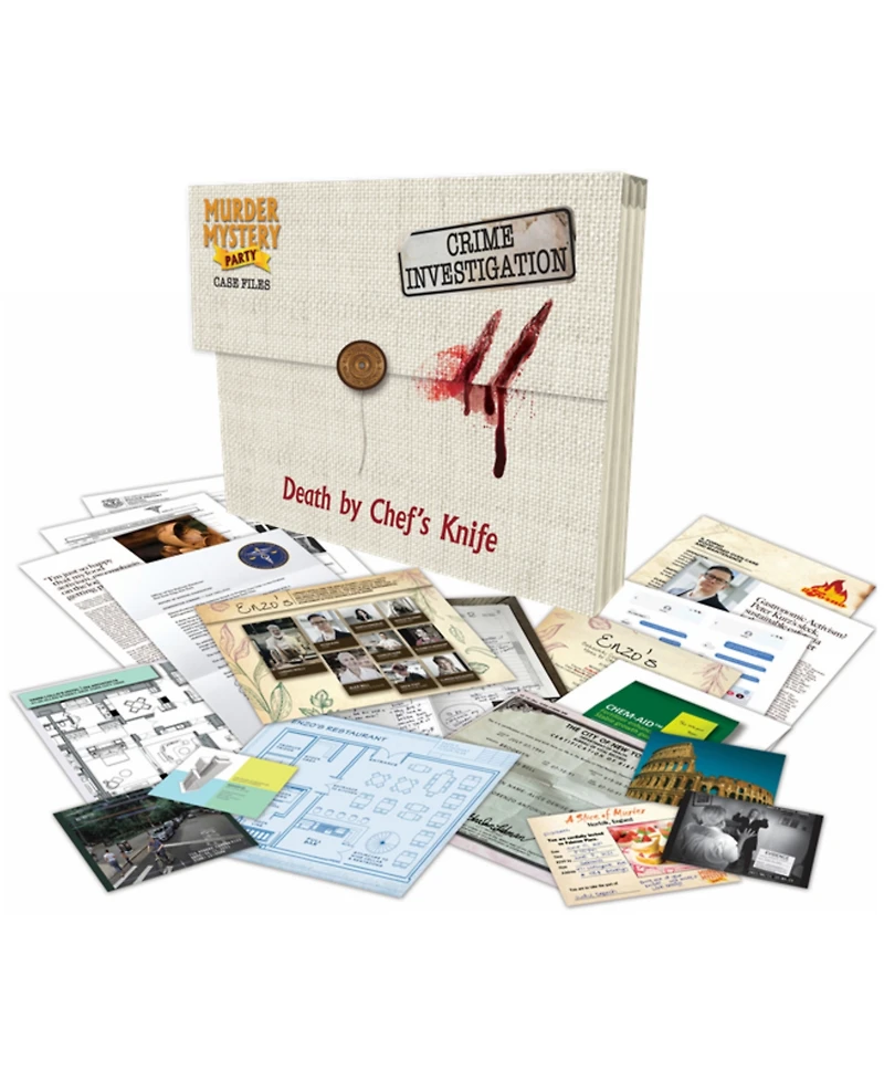University Games Mystery Party Case Files - Death by Chef's Knife Puzzle Set, 52 Piece