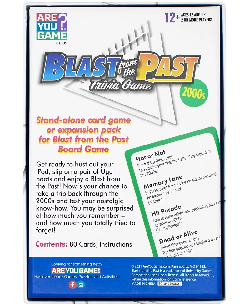 Areyougame Blast From The Past Trivia Game - 2000s Expansion Set, 81 Piece