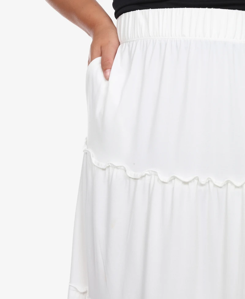 White Mark Plus Tiered Maxi Skirt