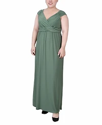 Ny Collection Plus Ruched Empire Maxi Dress