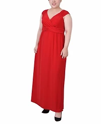 Ny Collection Plus Ruched Empire Maxi Dress