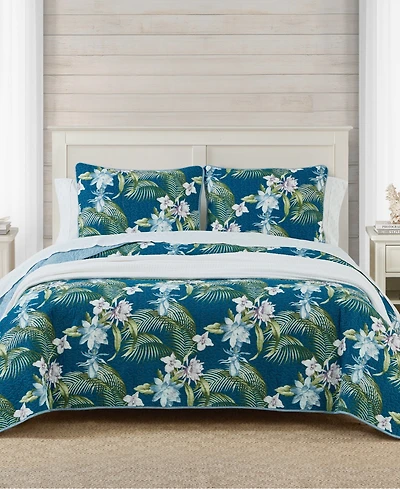 Tommy Bahama Home Southern Breeze Reversible 3 Piece Quilt Set, King