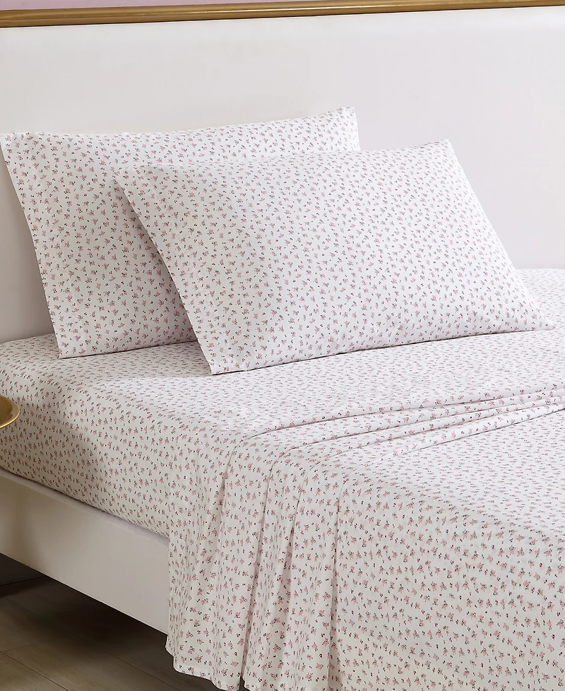Betsey Johnson Printed Cotton Percale -Pc. Sheet Set