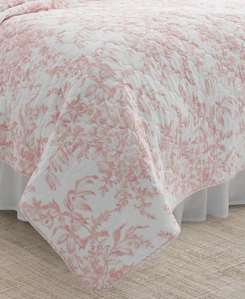 Laura Ashley Bedford Cotton Reversible 3-Pc. Quilt Set