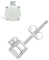 Opal (1/3 ct. t.w.) and Diamond Accent Stud Earrings in 14K Yellow Gold