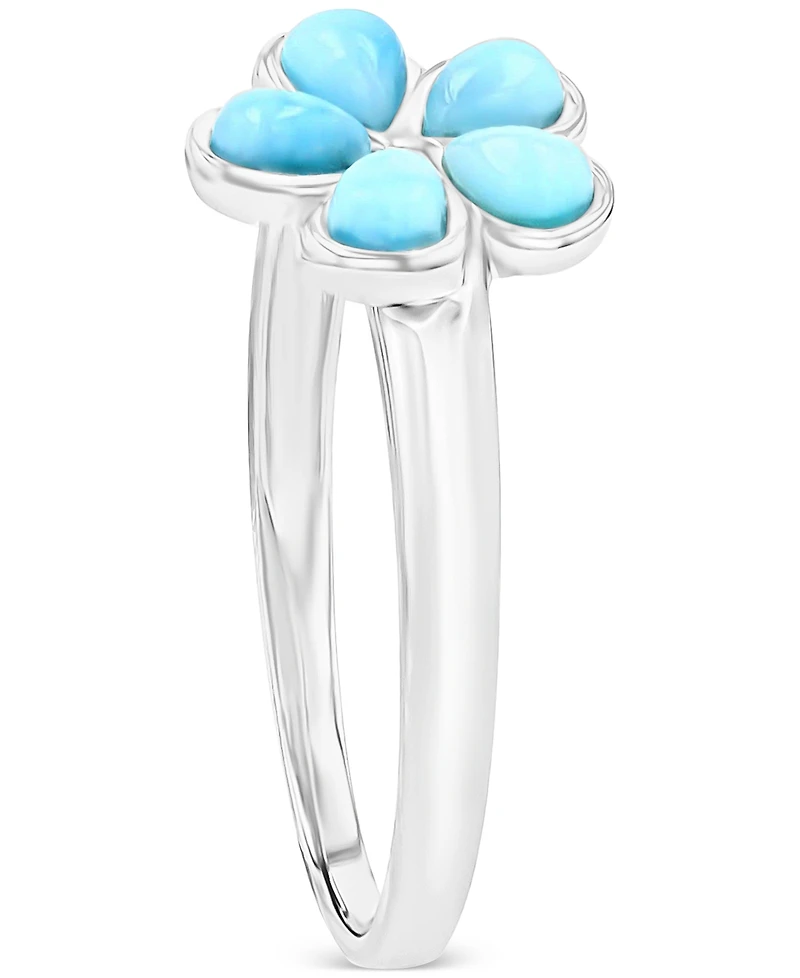 Larimar Flower Ring (1/2 ct. t.w.) Sterling Silver