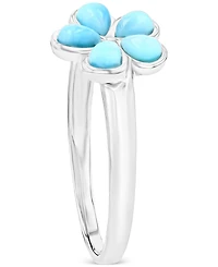 Larimar Flower Ring (1/2 ct. t.w.) Sterling Silver