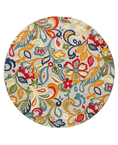Kas Calla 7'10" x 7'10" Round Outdoor Area Rug