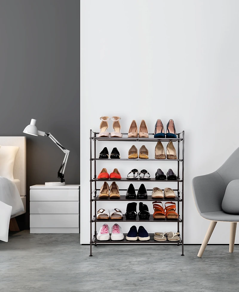 Seville Classics 3-Tier Resin Slatted Shoe Rack, 2-Pack