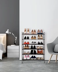 Seville Classics 3-Tier Resin Slatted Shoe Rack, 2-Pack